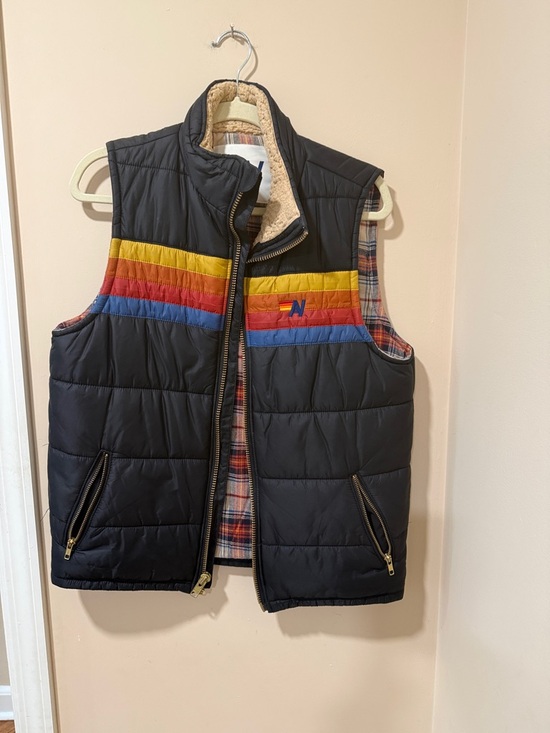 Aviator Nation Jackets & Blazers - Aviator Nation 4 STRIPE VEST SHERPA - NAVY Small
